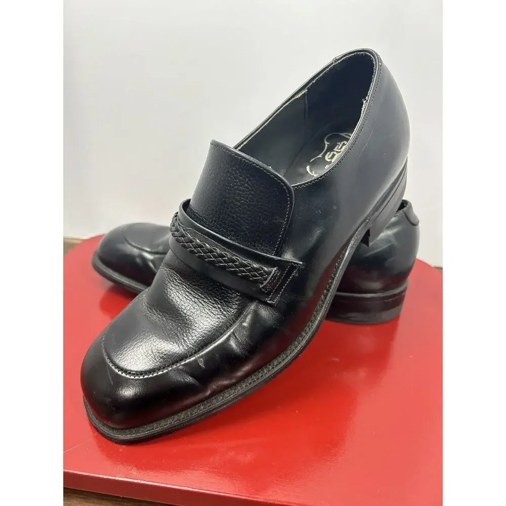 Black Leather Men’s 8.5‎ by Leather Classics By Mason Dress Shoes Goodyear Heels